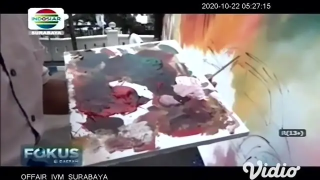 VIDEO: Lukisan Bertema Perjuangan Sepanjang 10 Meter Hiasi Hari Santri Nasional