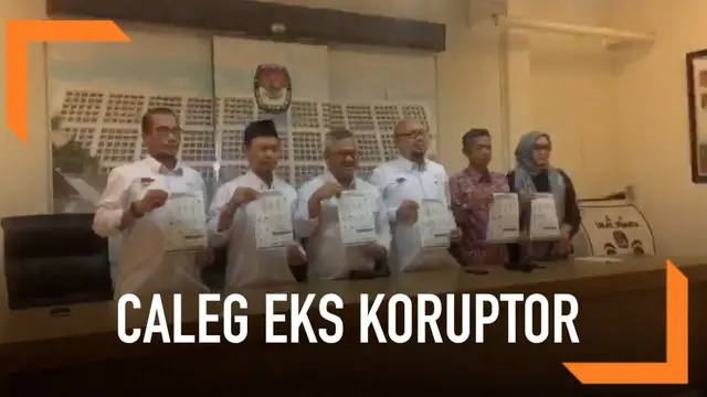 KPU mengumumkan 49 nama caleg mantan koruptor. Mereka berkontestasi di pemilihan DPRD maupun DPD.