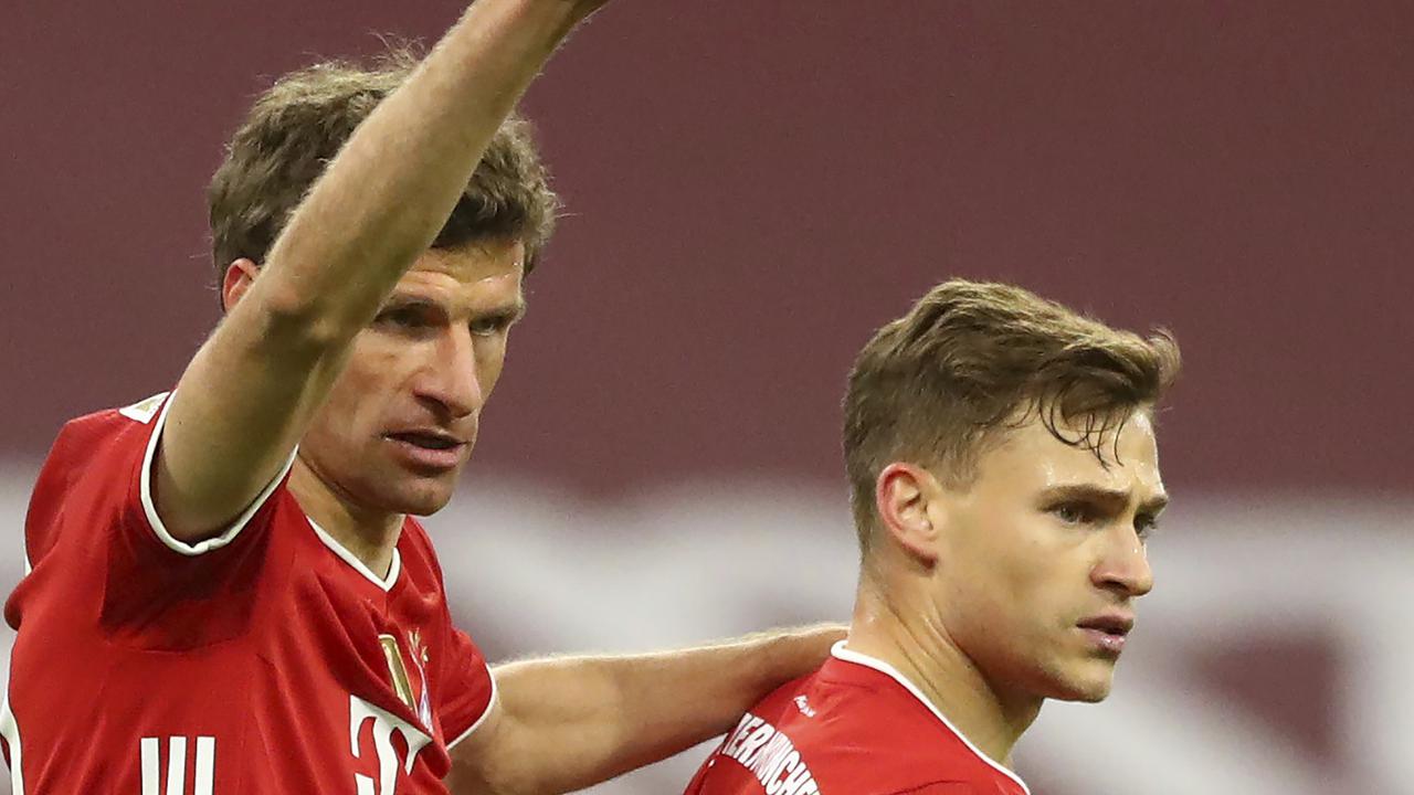 FOTO: Menang 2-0 atas Leverkusen, Bayern Munich di Ambang Juara - Thomas Mueller; Joshua Kimmich