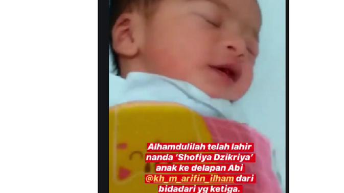 istri ketiga melahirkan, ustaz arifin ilham punya anak ke-8