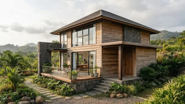 Rumah Kayu Minimalis yang Estetik
