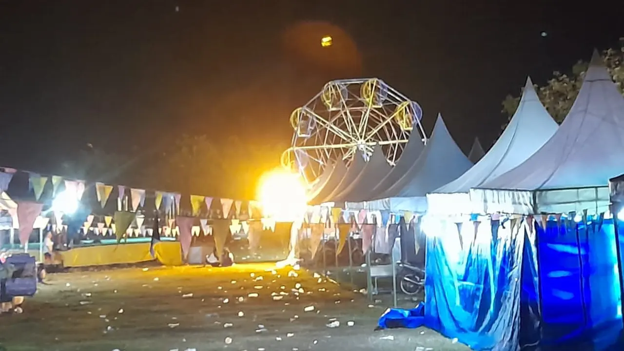 Bianglala terbakar lukai bocah SD. (Ahmad Adirin/Liputan6.com)