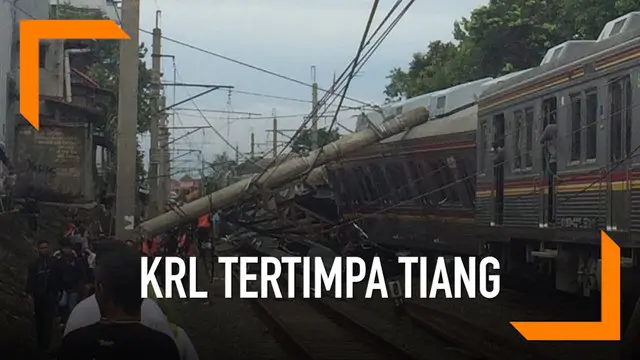 VIDEO: KRL Jakarta-Bogor Tertimpa Tiang, Penumpang Terjepit
