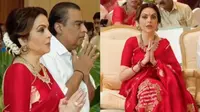 Nita Ambani, istri konglomerat Asia asal India saat acara kawin massal sebelum perayaan pernikahan putra bungsunya. (Dok: IG @viralbhayani&nbsp;