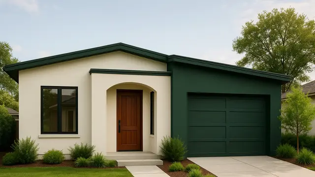 Inspirasi Cat Depan Rumah Warna Hijau dan Krem (created by AI)