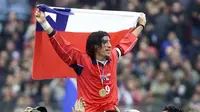 5. Ivan Zamorano (Cile) - Pada 2003 secara resmi pensiun dari Timnas. Tampil pada Piala Dunia 1998 di Prancis. Selama babak kualifikasi 1987-2001 mampu mencetak 17 gol dari 24 laga, dengan ratio 0,71 gol per-laga. (AFP/Matias Recart)