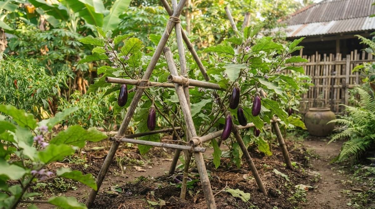 Penyangga Bambu agar Tanaman Tidak Roboh