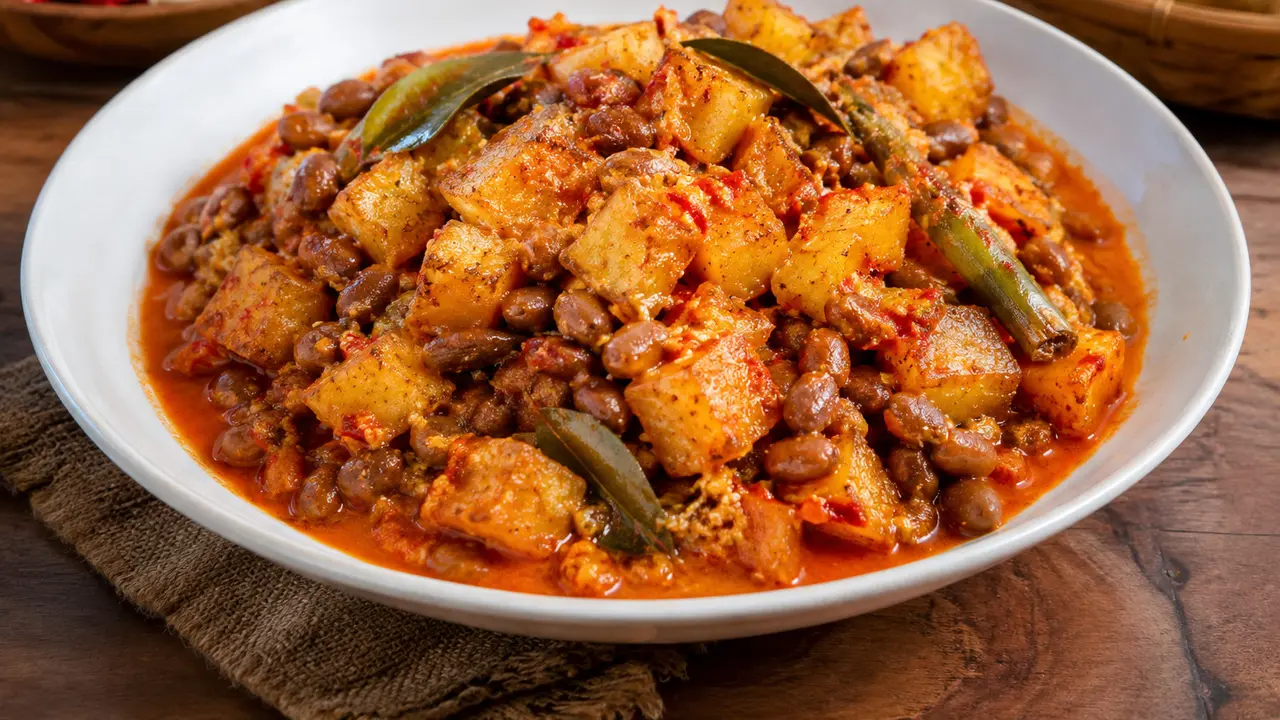 Ilustrasi Resep Sambal Goreng Kentang dengan Kacang Tolo dan Santan