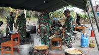 Dapur umum TNI di Banjar Serokadan, Bangli, Bali