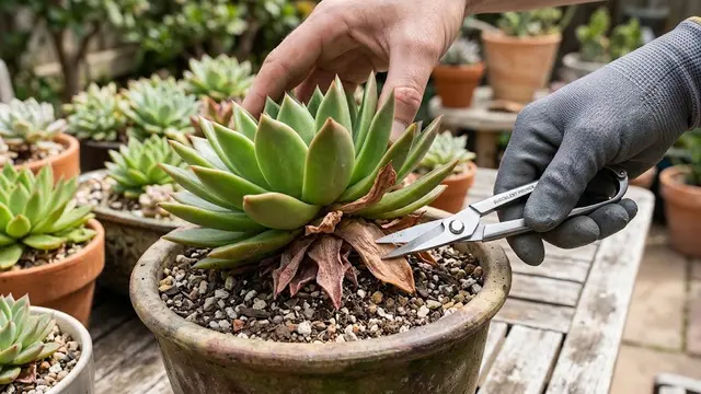 Cara Menghilangkan Daun yang Mati pada Tanaman Sukulen/AI Generated