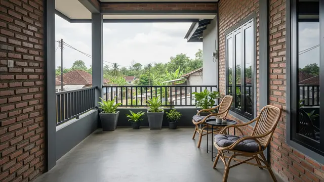 Desain Teras Rumah Sederhana yang Membuat Rumah Terasa Lebih Rapi dan Fungsional Model Industrial Modern dan Furnitur Simpel