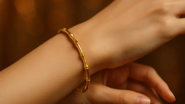 Gelang Emas 24 Karat 5 Gram Motif Bambu