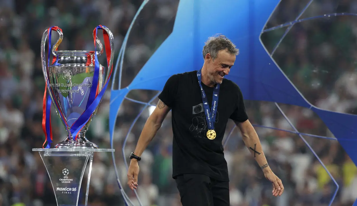 Kemenangan ini membawa PSG meraih gelar Liga Champions pertama dalam sejarah klub. (FRANCK FIFE/AFP)