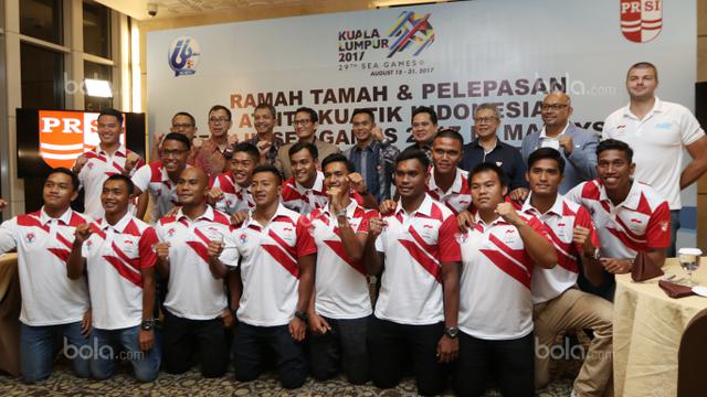 Para atlet PRSI dari cabang olahraga Polo Air putra.