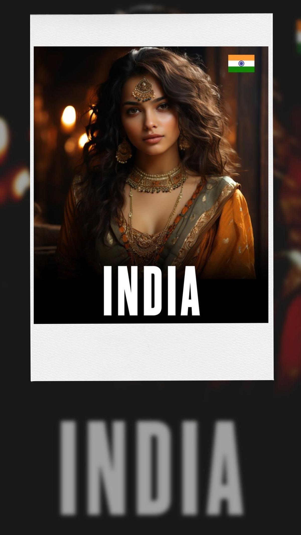 18. Nah, kalau ini definisi cantik di India menurut imajinasi Midjourney.