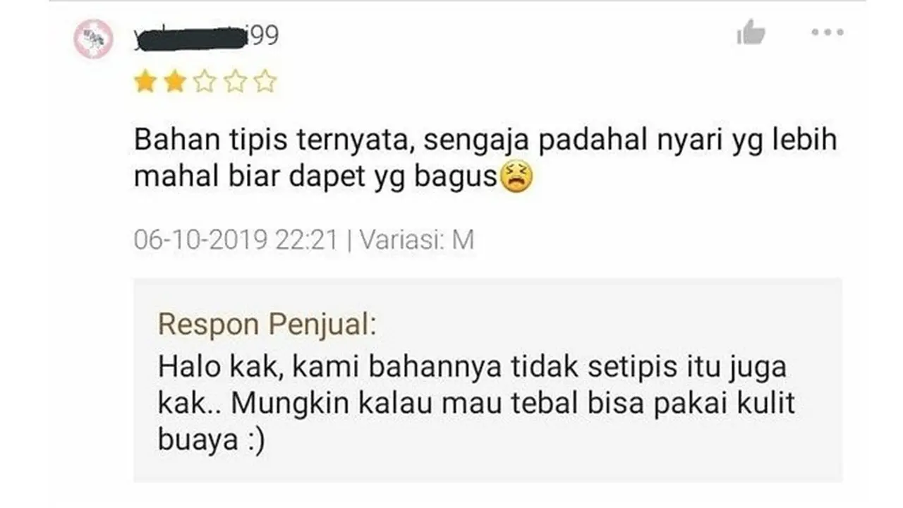 10 Balasan Penjual di Testimoni Online Shop saat Dikomplain Ini Bikin Tepuk Jidat
