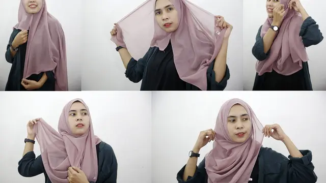 Cara pakai jilbab segiempat