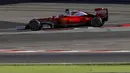 Pebalap Ferrari,Kimi Raikkonen mencatat waktu tercepatnya 1m25.977s pada sesi test pramusim F1 hari ke-3 di Sirkuit Catalunya, Barcelona, Rabu (24/2/2016) WIB.  (REUTERS/Sergio Perez)