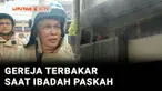Kebakaran melanda Gereja HKBP di kawasan Pulo Asem, Pulo Gadung, Jakarta Timur, Minggu siang. Kebakaran terjadi saat jemaat gereja sedang menjalankan ibadah paskah.