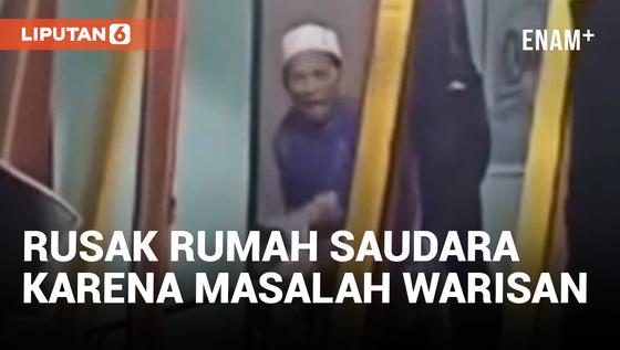 VIDEO: Perkara Pembagian Warisan, Pria di Lombok Timur Rusak Rumah Keponakan