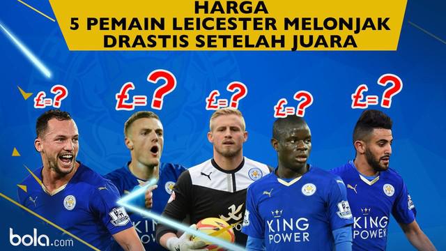 Video 5 pemain top Leicester City yang harganya menjadi naik setelah menjuarai Premier League 2015-2016.