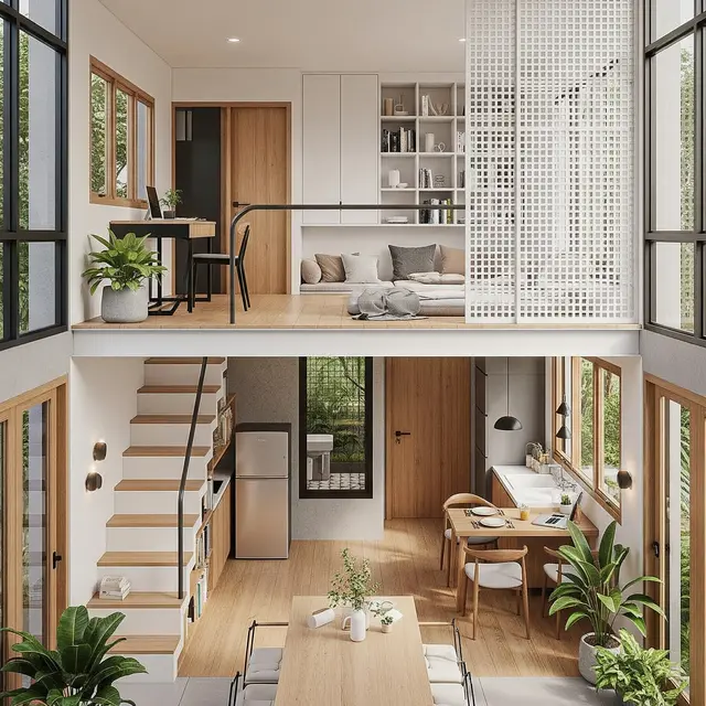 9 Desain Rumah Mezzanine Minimalis untuk Lahan 6x12, Maksimalkan Ruang Vertikal