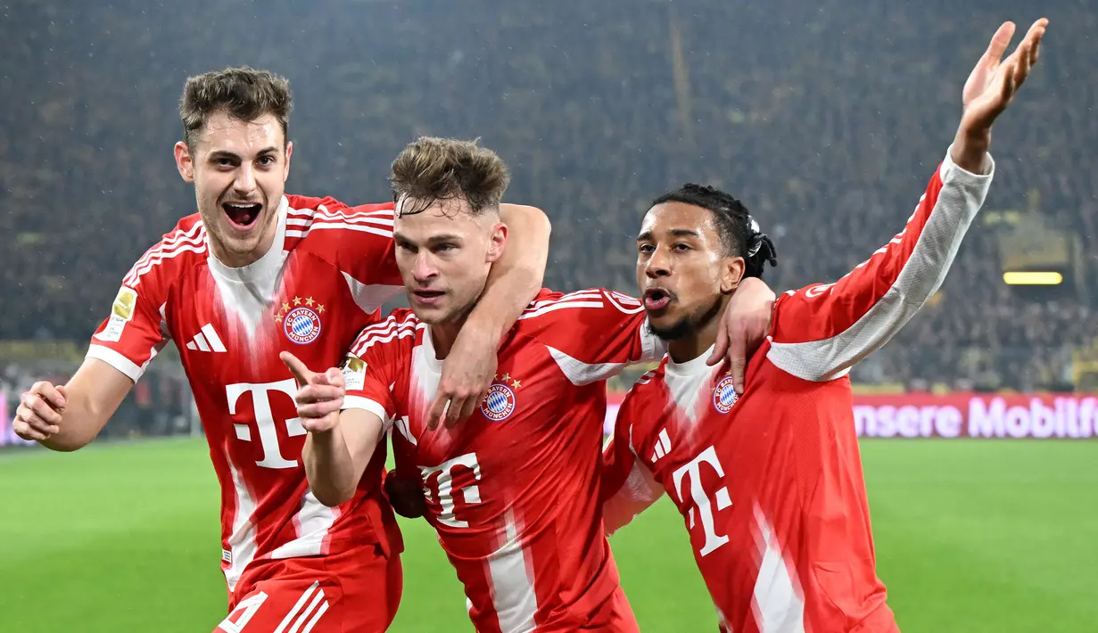 Gol tersebut sukses membawa Bayern Munchen menang dengan skor 3-2. (AP Photo/DPA/Federico Gambarini)
