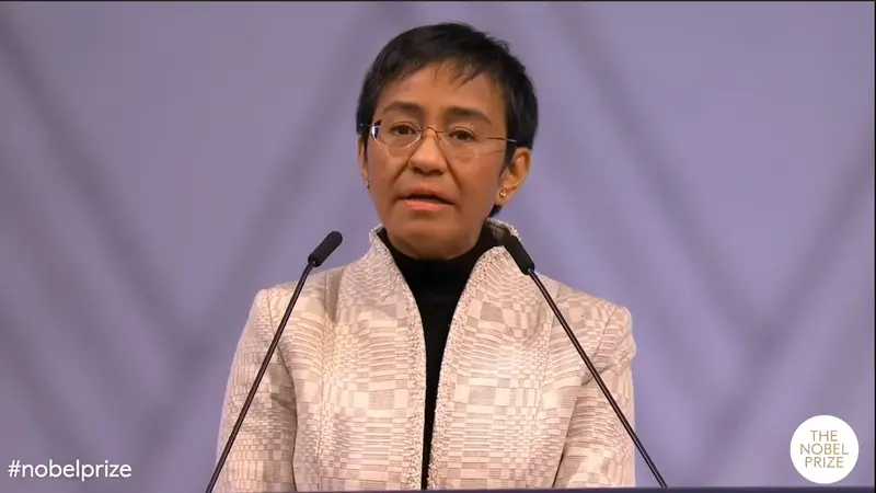 Maria Ressa, jurnalis dari Filipina yang meraih Nobel Perdamaian 2021.