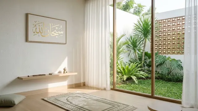 Mushola dengan Jendela Kaca Besar
