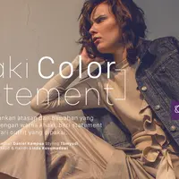 Khaki color statement. (Wardrobe: Eesome (bobobobo.com), Outer: Stylish Own, Shoes: @ocktora.official, Stylish: Tbmyudi, Photographer: Daniel Kampua, Makeup & Hairdo: Linda Kusumadewi, DI: Iqbal Nurfajri)