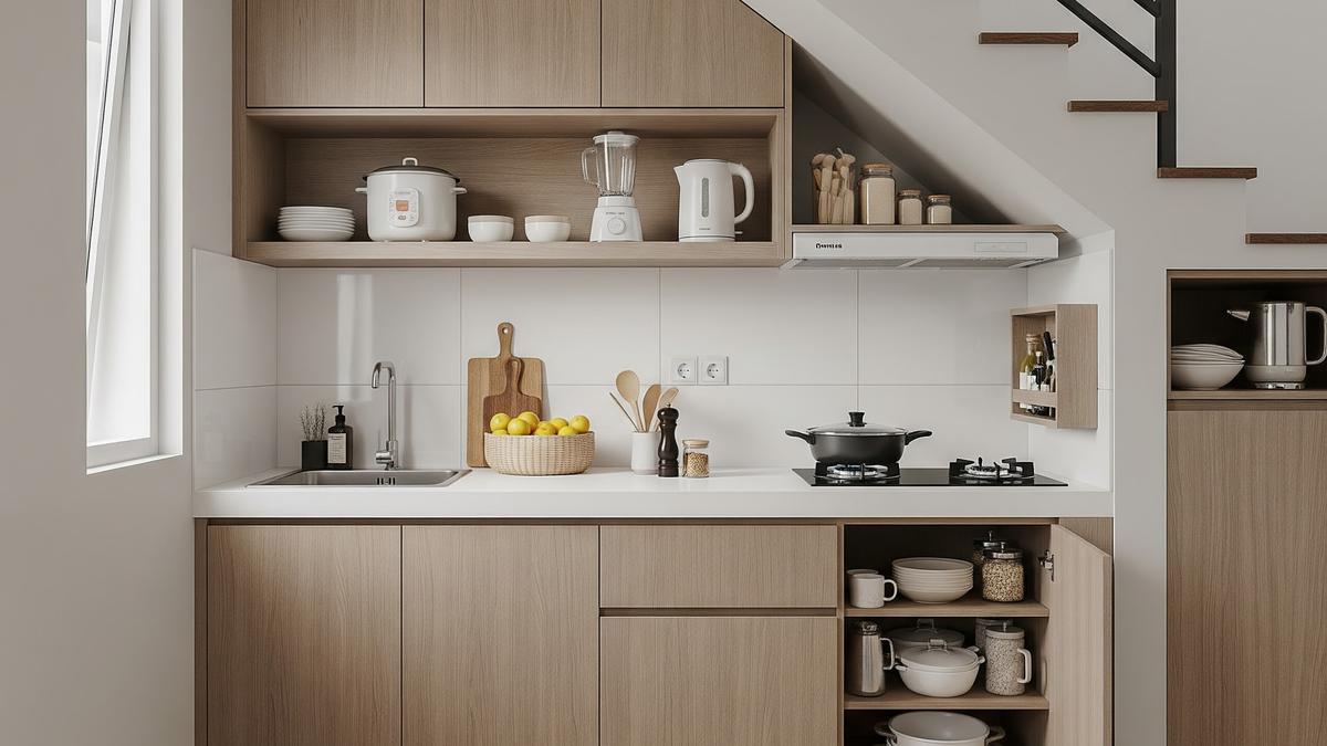 Inspirasi 10 Desain Dapur Minimalis di Bawah Tangga Rumah Tipe 36, Pemanfaatan Ruang yang Efisien
