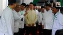 Wakil presiden terpilih 2024 Gibran Rakabuming Raka menghadiri acara Halal Bihalal Pengurus Besar Nahdlatul Ulama (PBNU) di Kantor PBNU Jalan Kramat Raya, Jakarta Pusat, Minggu (28/4/2024). (merdeka.com/Arie Basuki)