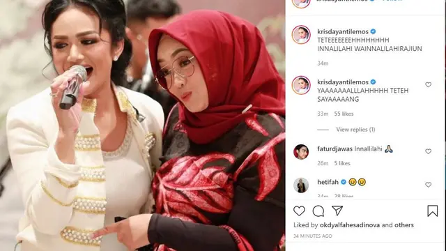 Krisdayanti - Rina Gunawan (Foto: Instagram/@krisdayantilemos)