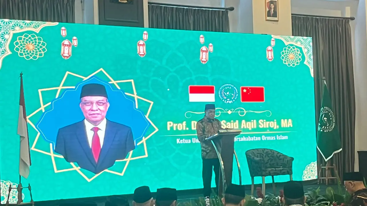Ketua Umum Lembaga Persahabatan Ormas Islam (LPOI) Said Aqil Siroj dalam acara 'Tadarus Ekologi, Buka Puasa Bersama dan Berbagi' di Jakarta, Jumat (13/3/2026) (Istimewa)