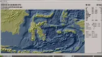 Data yang dikeluarkan BMKG Kendari terkait gempa bumi 3,2 Skala Richter di kedalaman 22 km yang menggoyang Kota Kendari, Sultra, Minggu (15/4/2018) pukul 18.00 Wita. (BMKG Kendari/Ahmad Akbar Fua)