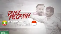 Duel pelatih Myanmar vs Indonesia di Piala AFF U-22 2019. (Bola.com/Dody Iryawan)