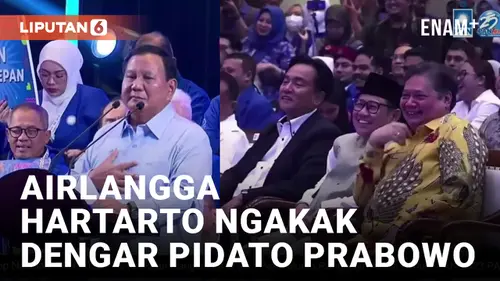 VIDEO: Pidato Prabowo Bikin Airlangga Hartarto Tertawa Histeris