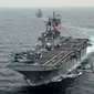 Trump mengatakan USS Boxer mengambil tindakan setelah drone itu berada dalam jarak 1.000 yard. (Craig Z Rodarte / AFP)