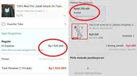 Biaya ongkos kirim lebih mahal dari produknya (Sumber: Twitter/capulus_lac/txtdarionlshop)