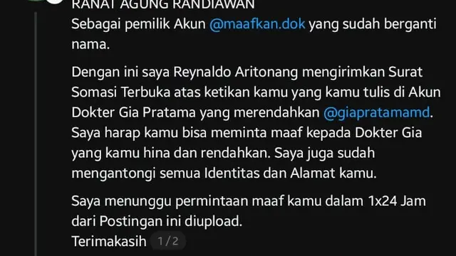 Warganet yang turut berkomentar (Theards/reynaldoaritonga96)