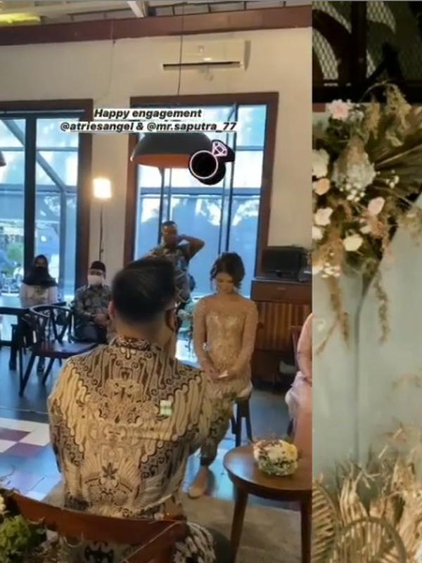 Momen Pertunangan Atries Angel Mantan Chef Juna dan Kekasih. (Sumber: Instagram.com/atriestic_officially)