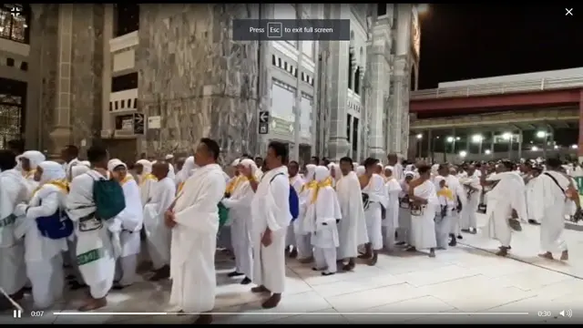 Jemaah Haji Indonesia siap melaksanakan salat Gerhana Bulan di Masjidil Haram. Dok Kemenag
