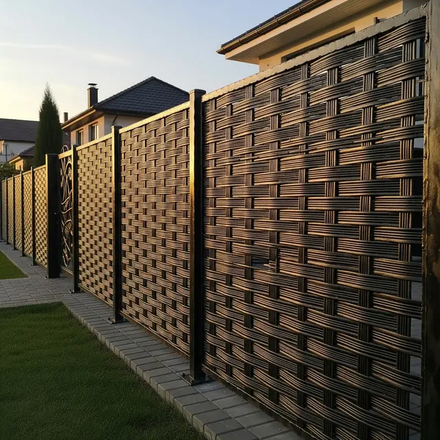 Model Pagar Besi Motif Anyaman Rotan Sintetis 2025 (Image by Gemini)