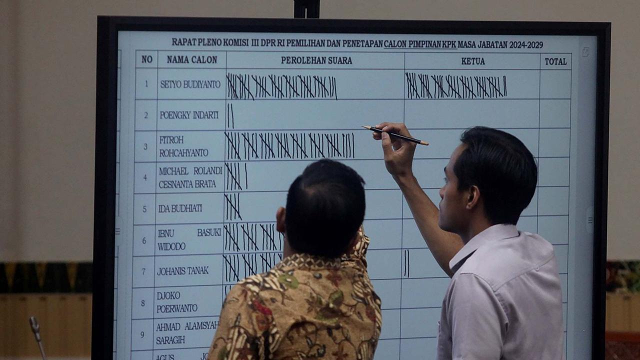 Anggota DPR voting pemilihan dan penetapan Capim KPK