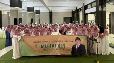 Perempuan pesantren NU di Jawa Timur mendukung  Muhaimin Iskandar di Pilpres 2024. (Istimewa).