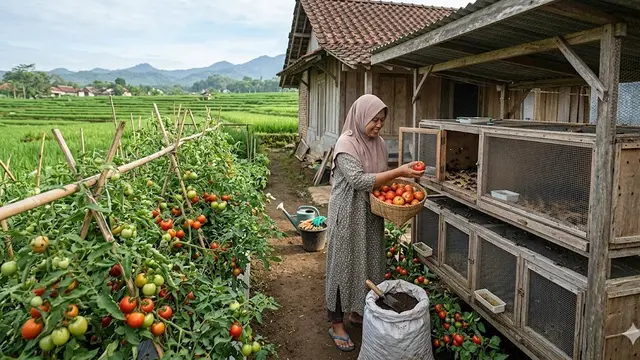 Kombinasi Ternak Hewan Mini dan Kebun untuk IRT yang Rumahnya Dekat Sawah