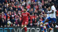 Aksi Mohamed Salah saat Liverpool melawan Stoke City (AFP)
