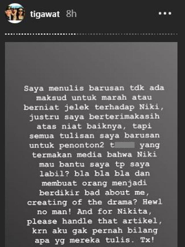 Tiga Setia Gara (Foto: Instagram/@tigawat)