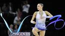 Evgenia Kanaeva menjadi andalan Rusia di nomor senam ritmik. Kanaeva adalah peraih emas Olimpiade 2008 dan 2012 serta emas Kejuaraan Dunia Senam Ritmik 2007, 2009, 2010, 2011. (AFP/Sylvain Thomas)