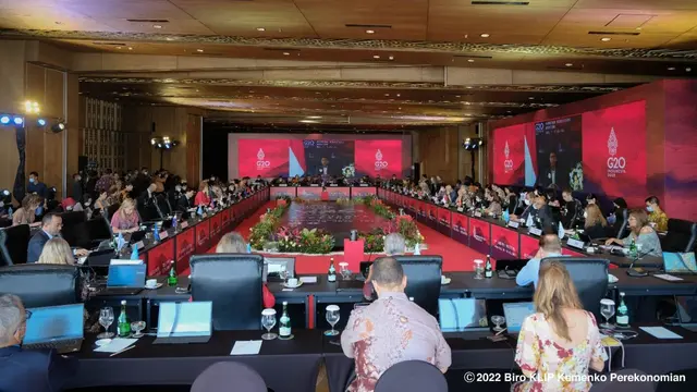 Menteri Koordinator Bidang Perekonomian Airlangga Hartarto saat memberikan opening remarks secara virtual pada Pertemuan Sherpa ke-2, Minggu (10/7/2022). (Dok Kemenko Perekonomian)